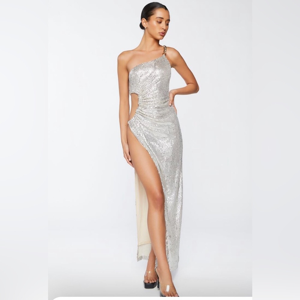Sequin one shoulder gown new w tags size medium